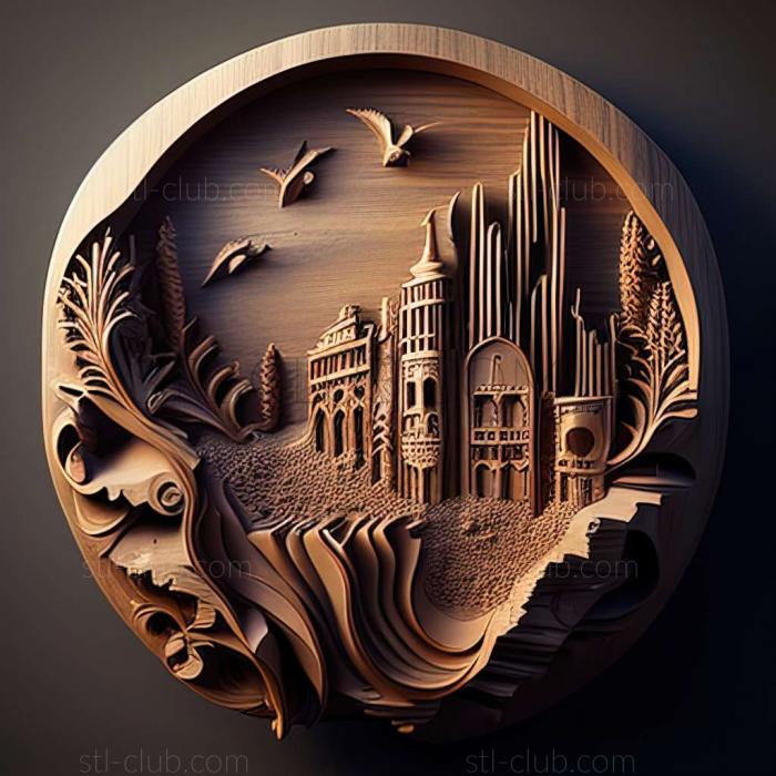 Cities RELIEFCARVED WOODEN